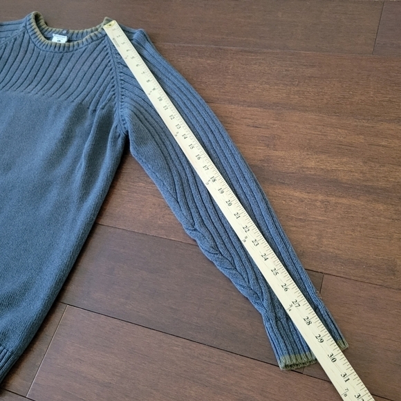 Columbia Men's Blue Ribbed Crew Neck Long Sleeve Knit Sweater Size L 100% Cotton - Picture 9 of 9